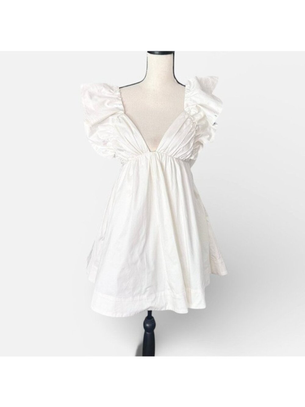 NWT For Love & Lemons Clementine White Taffeta Mini Dress Size S - Picture 9 of 16
